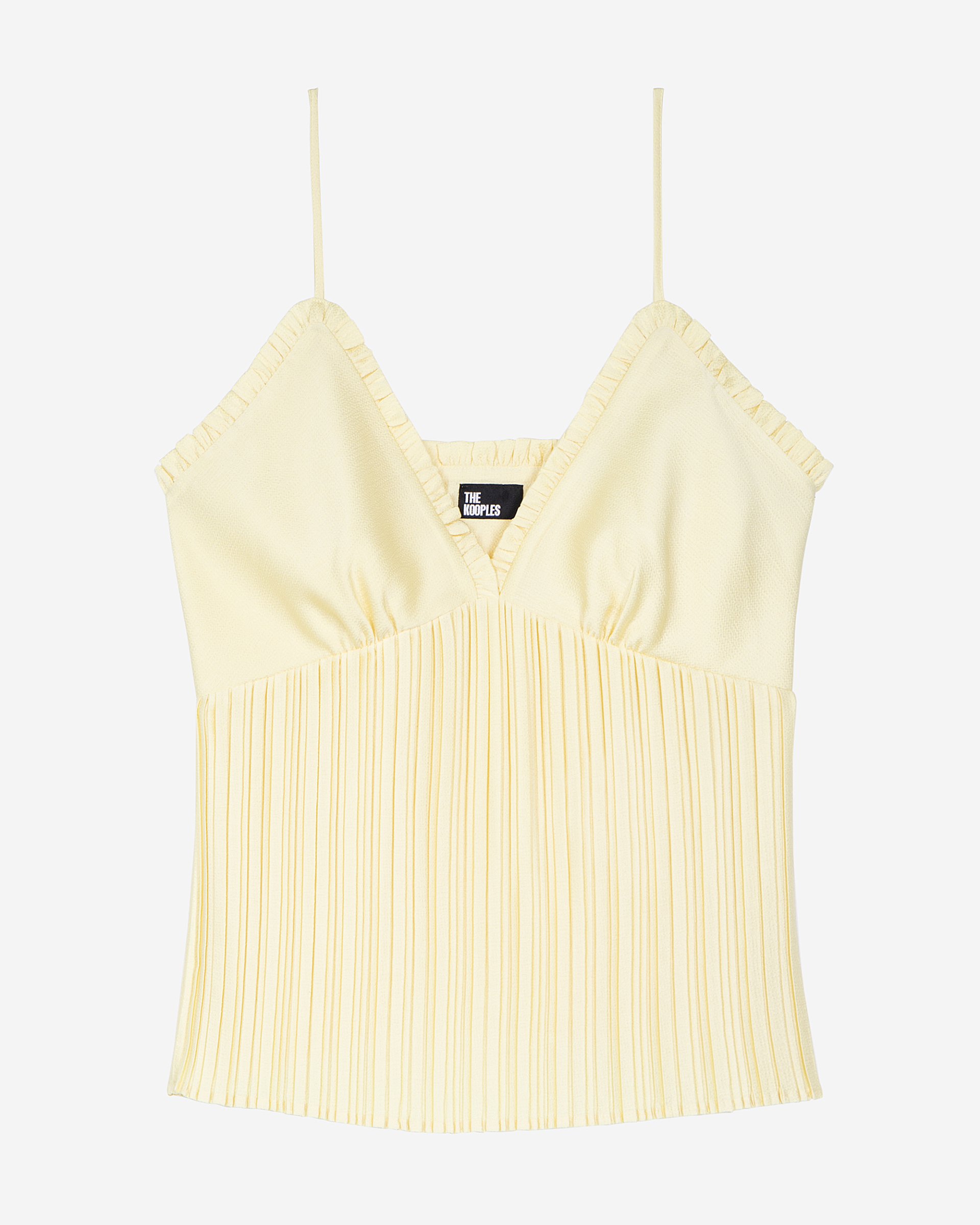 Yellow pleated camisole