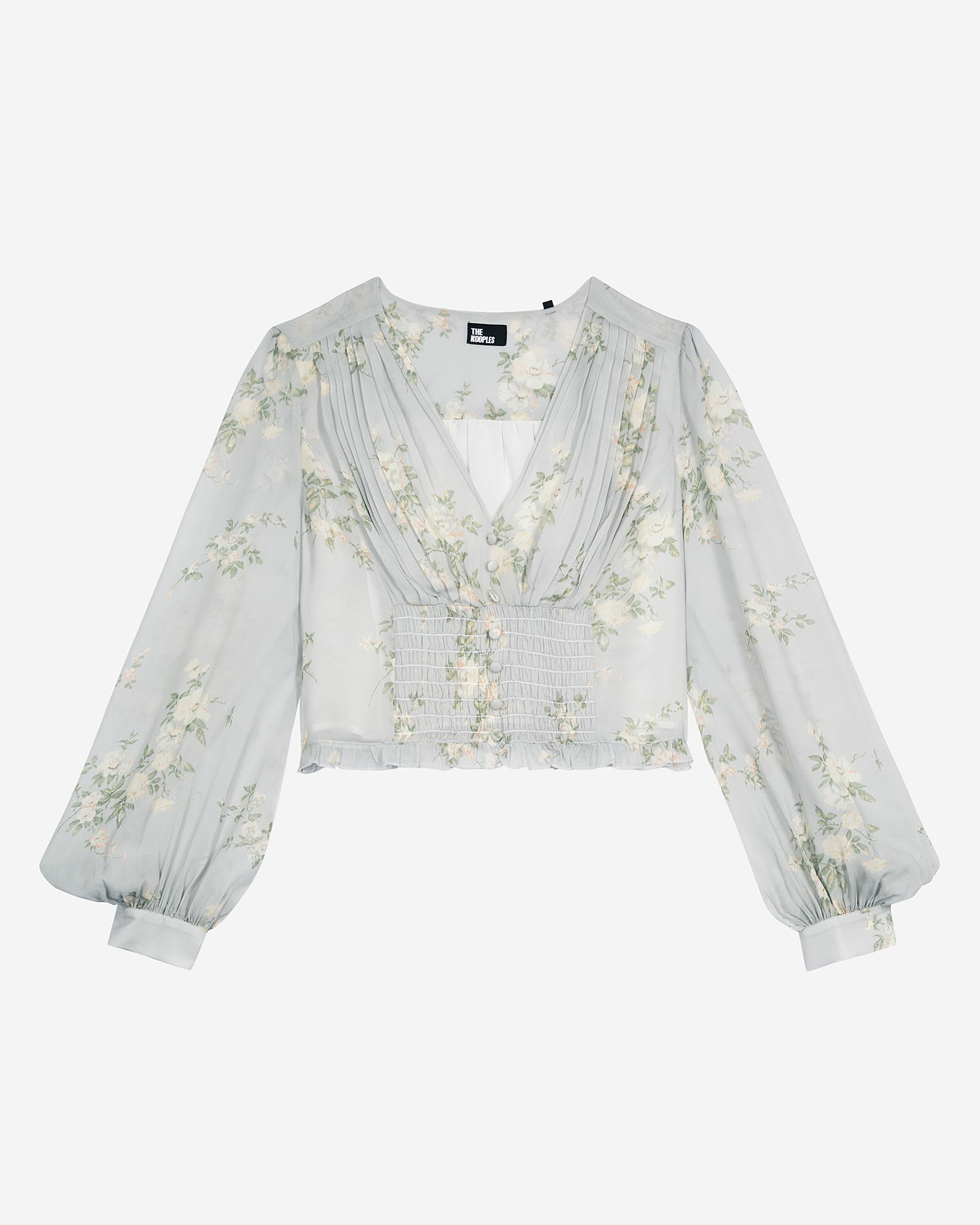 Blue floral print top