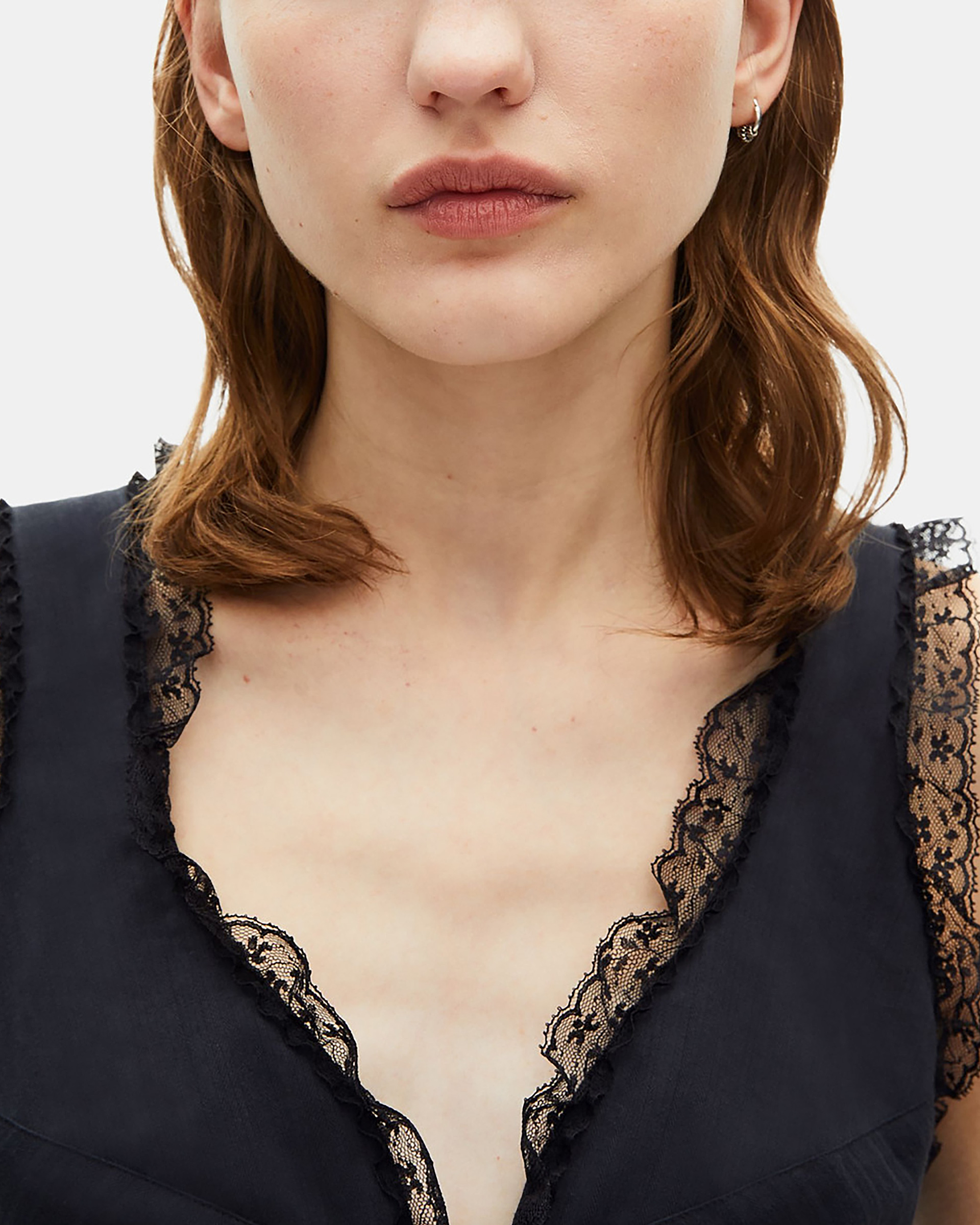 Black lace-up top