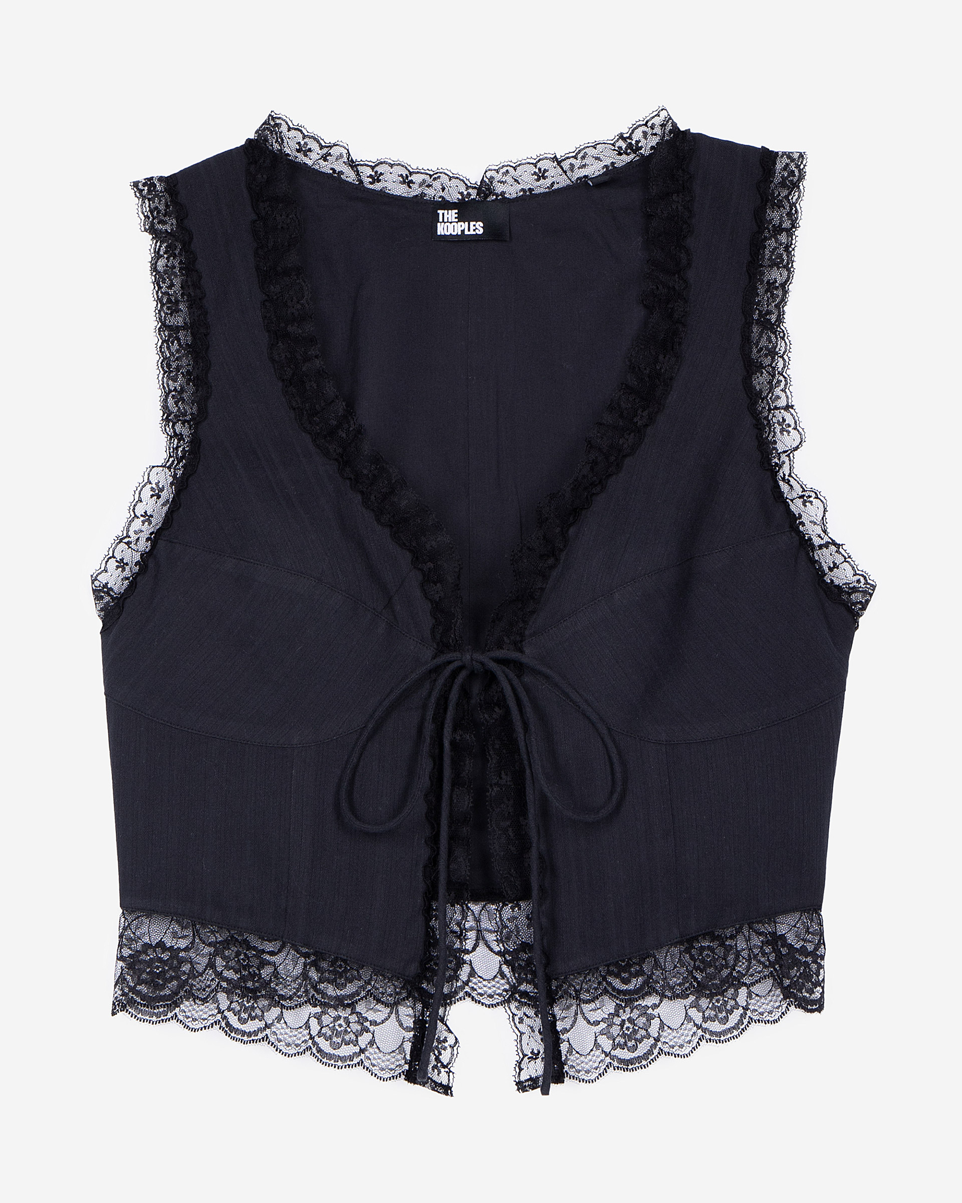 Black lace-up top