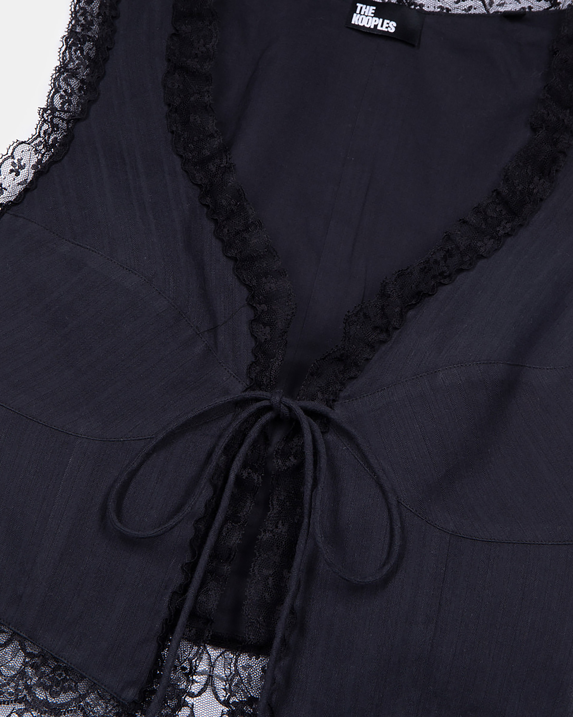 Black lace-up top