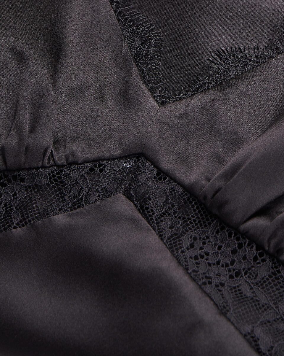 Black silk camisole with lace