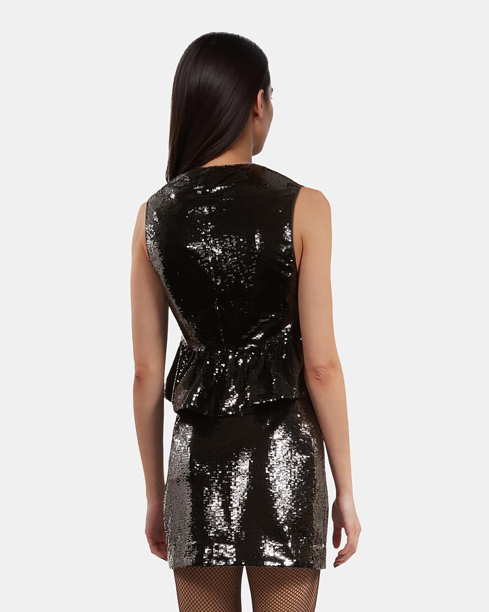 Black sequin top