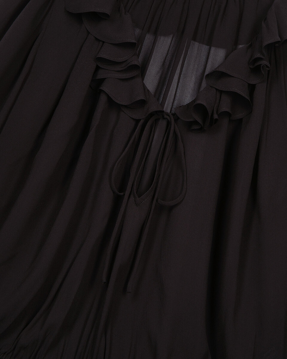 Black blouse with ruffles