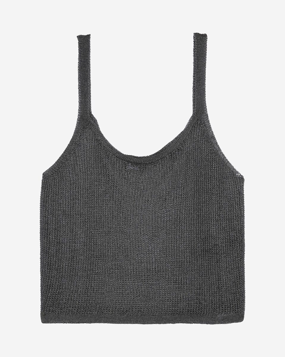 Gray chainmail effect tank top