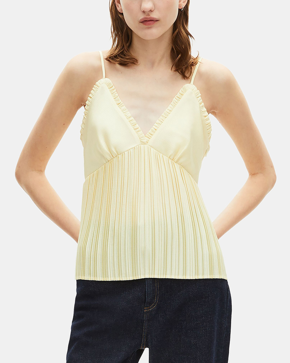Yellow pleated camisole