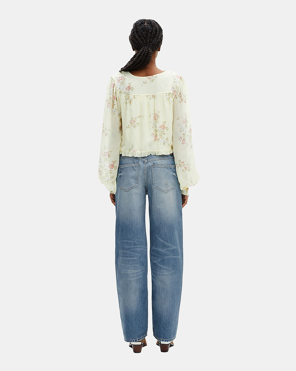 Yellow floral print top