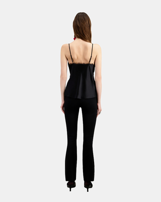 Black silk camisole with lace