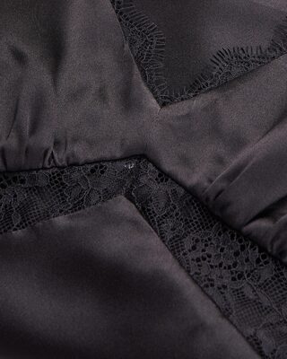Black silk camisole with lace
