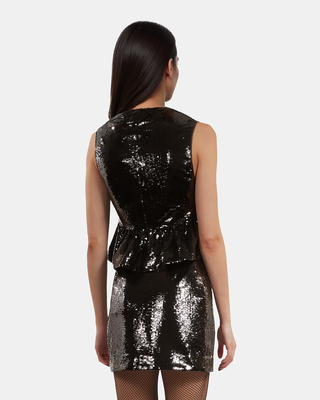 Black sequin top