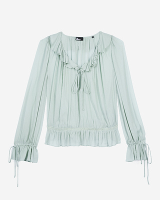 Blue blouse with ruffles