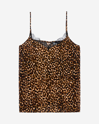 Leopard print silk camisole