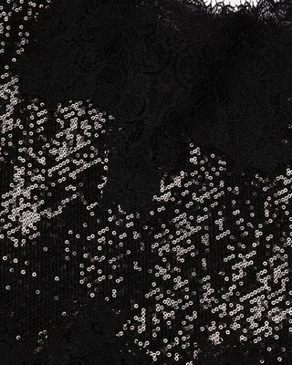 Black sequin and lace camisole