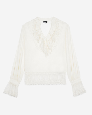 Blouse with ecru guipure