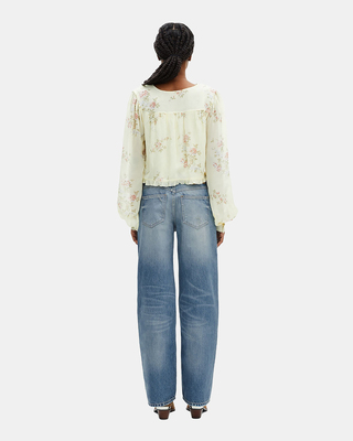 Yellow floral print top