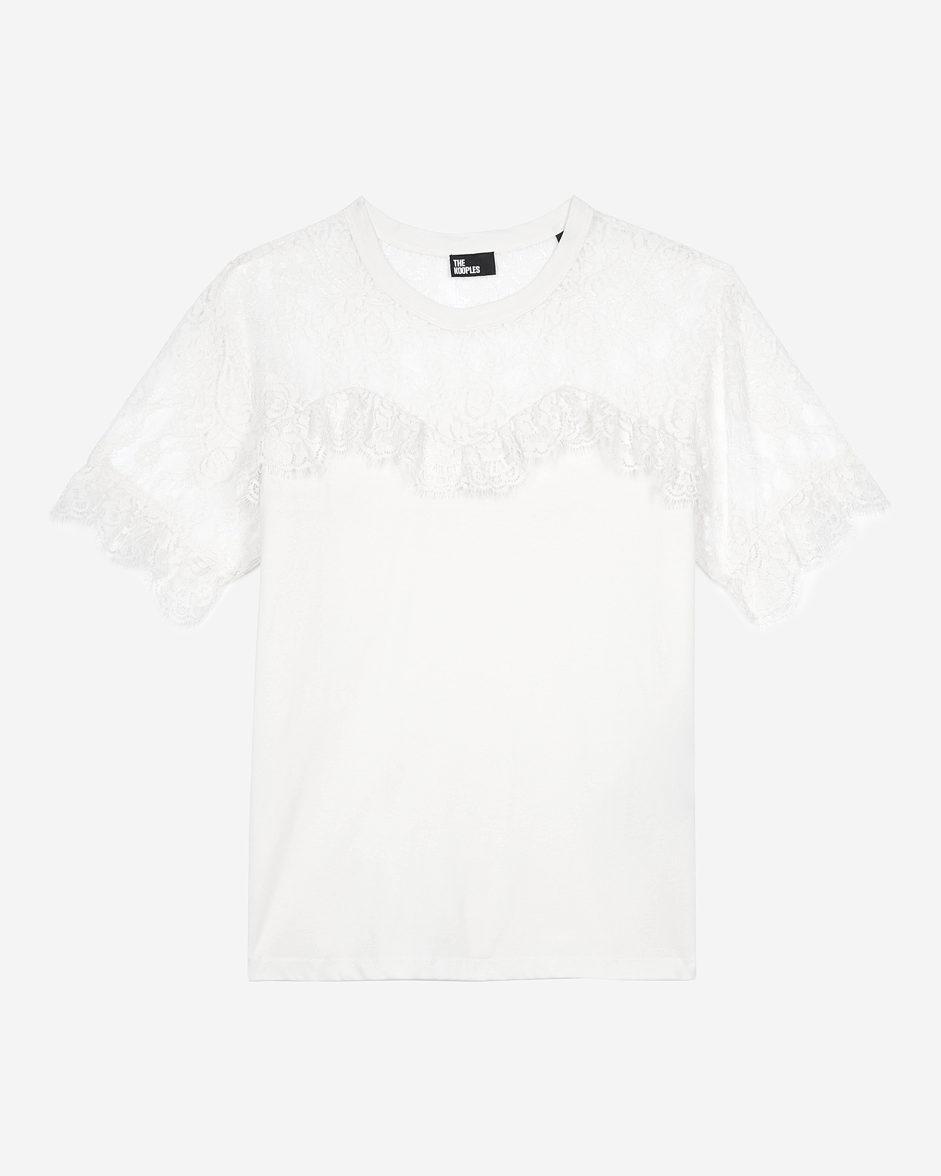 T-shirt with black ecru lace
