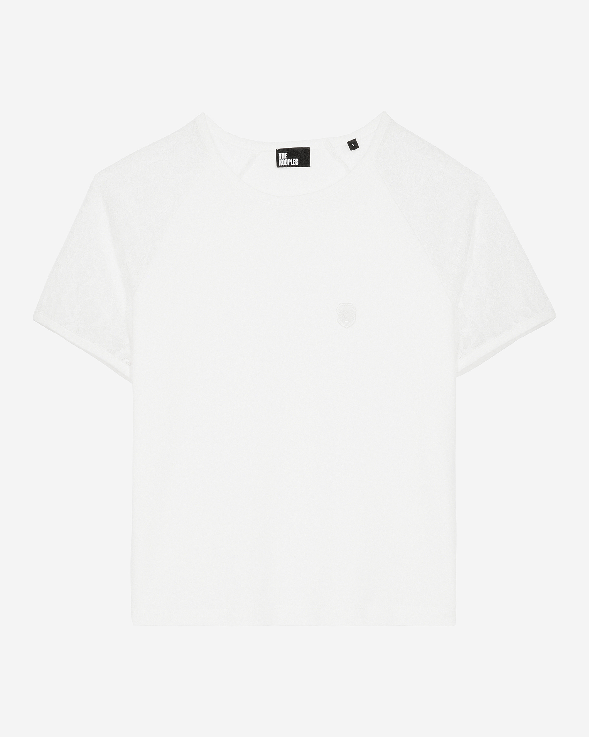 White lace sleeve t-shirt