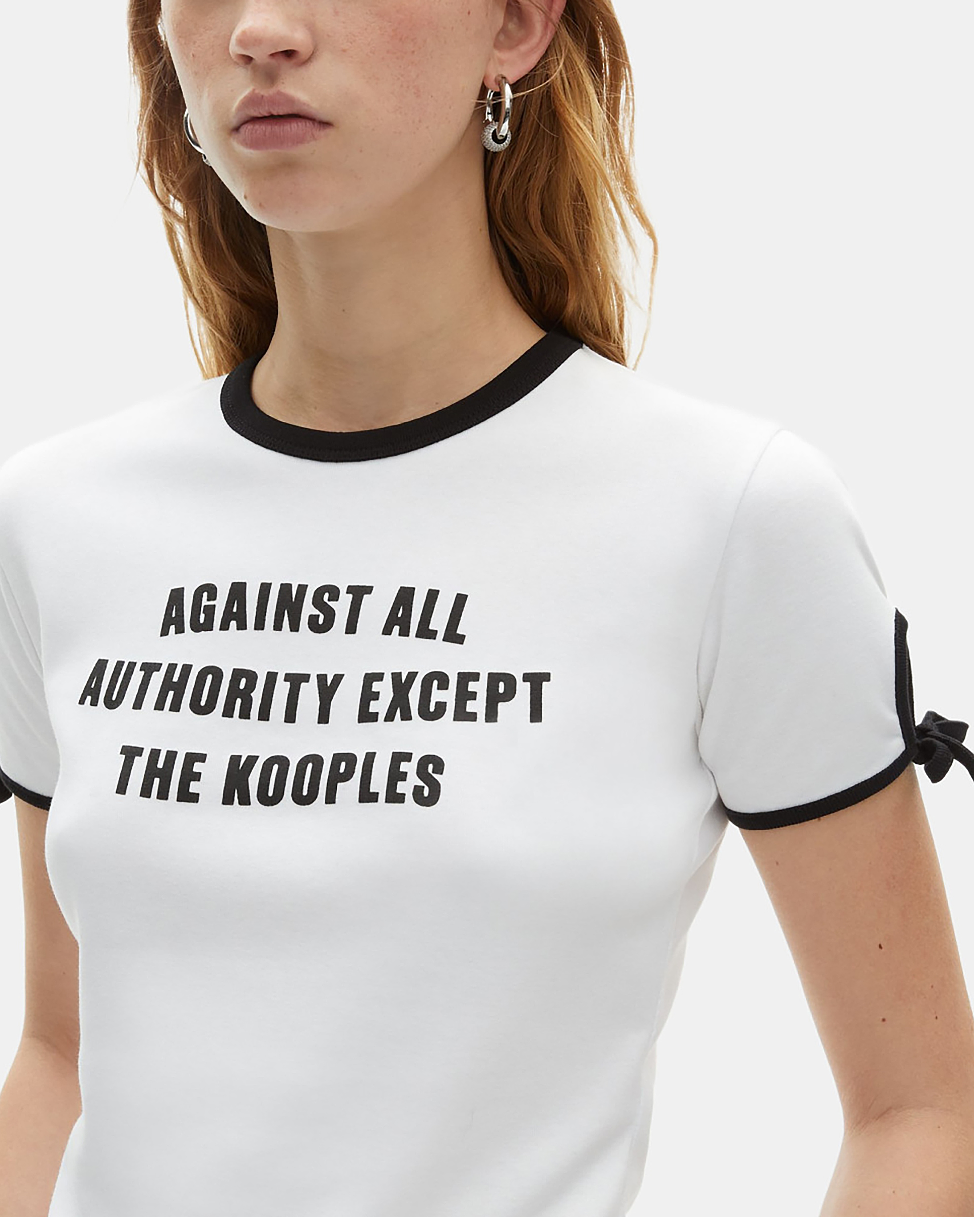 T-shirt with white screen print