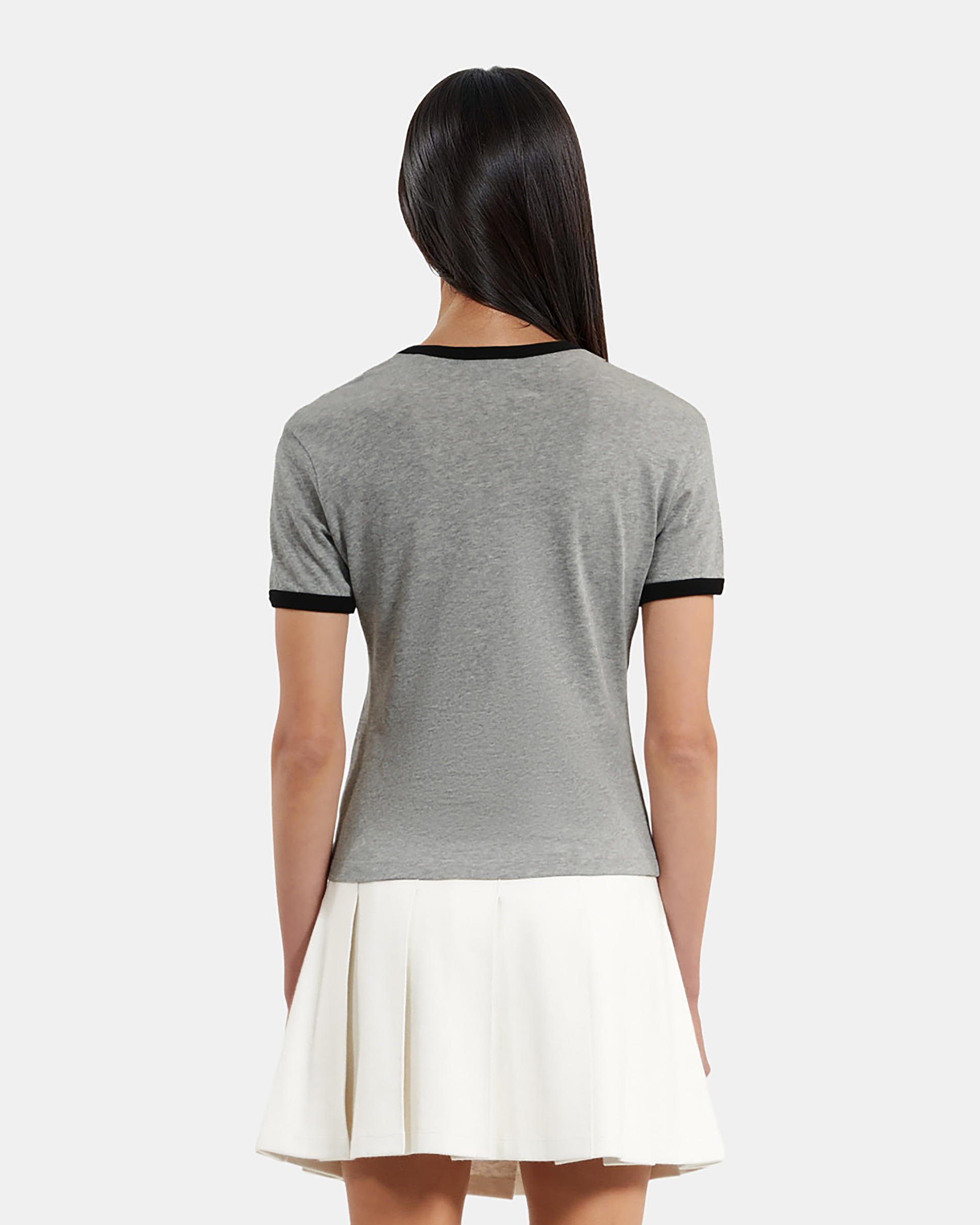 T-shirt with gray screen printing