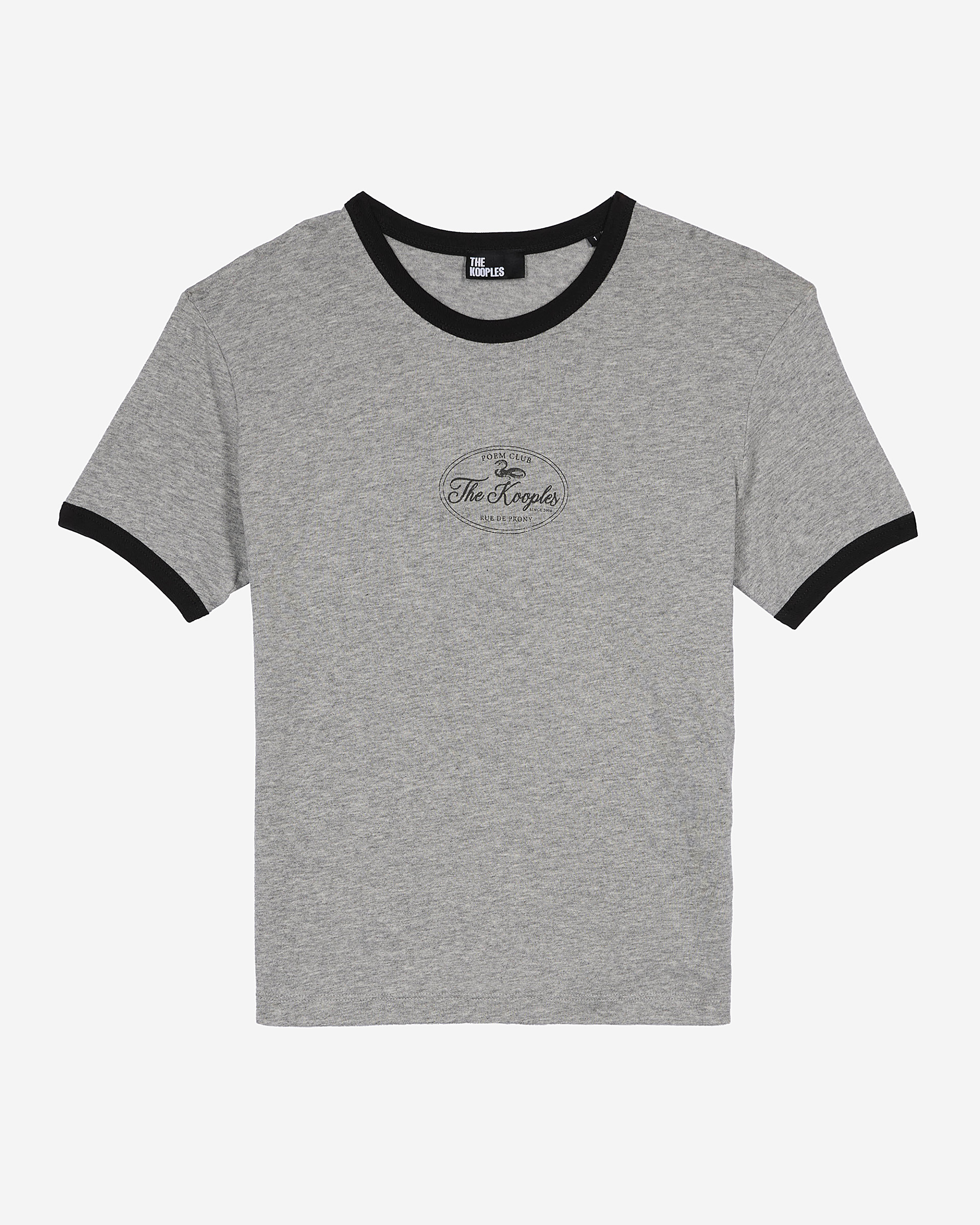 T-shirt with gray screen printing