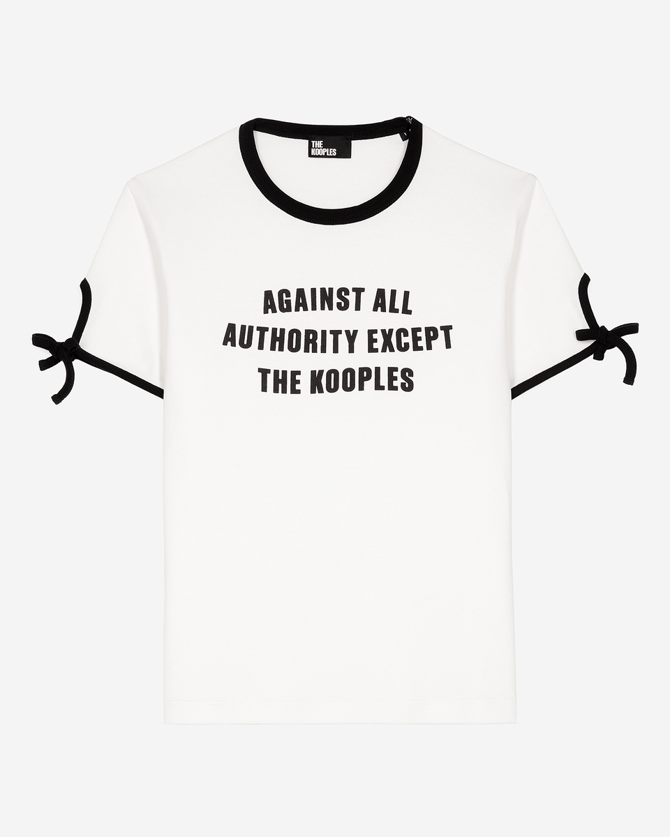 T-shirt with white screen print