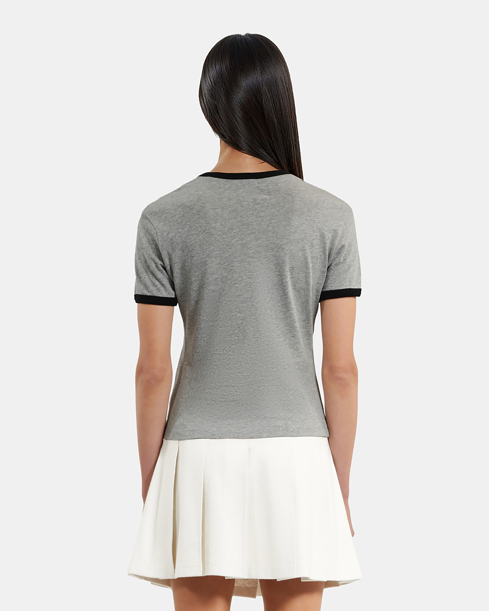 T-shirt with gray screen printing