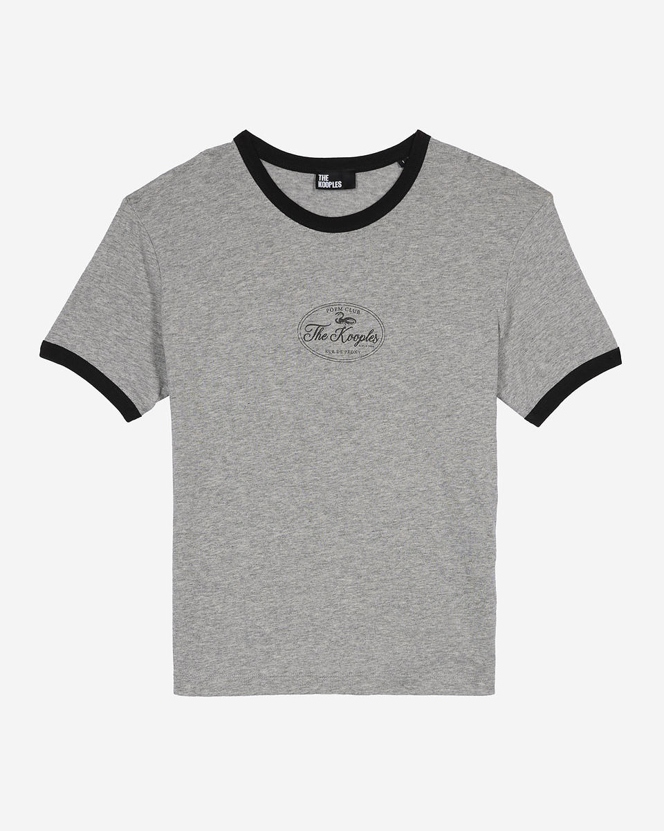 T-shirt with gray screen printing