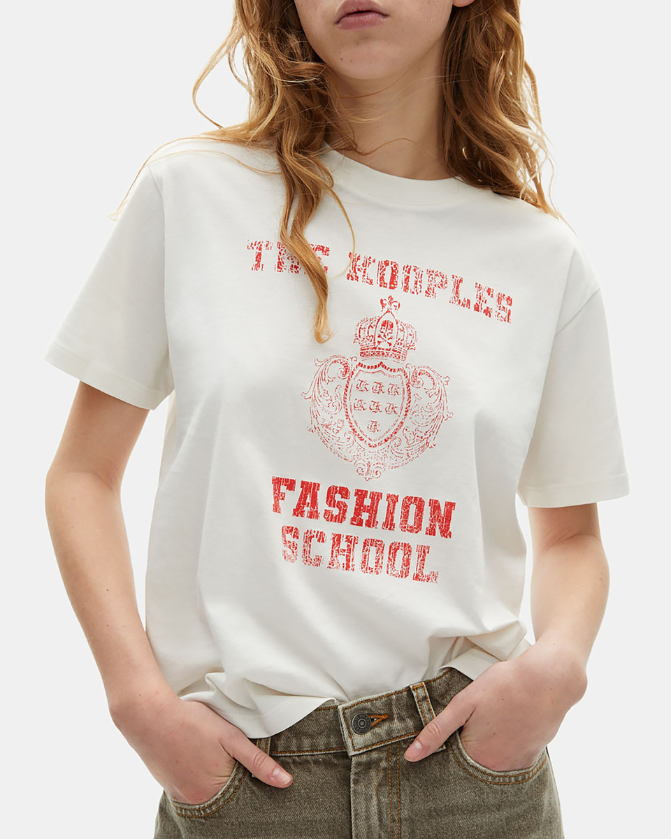 T-shirt with ecru screen print