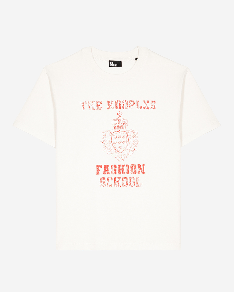 T-shirt with ecru screen print