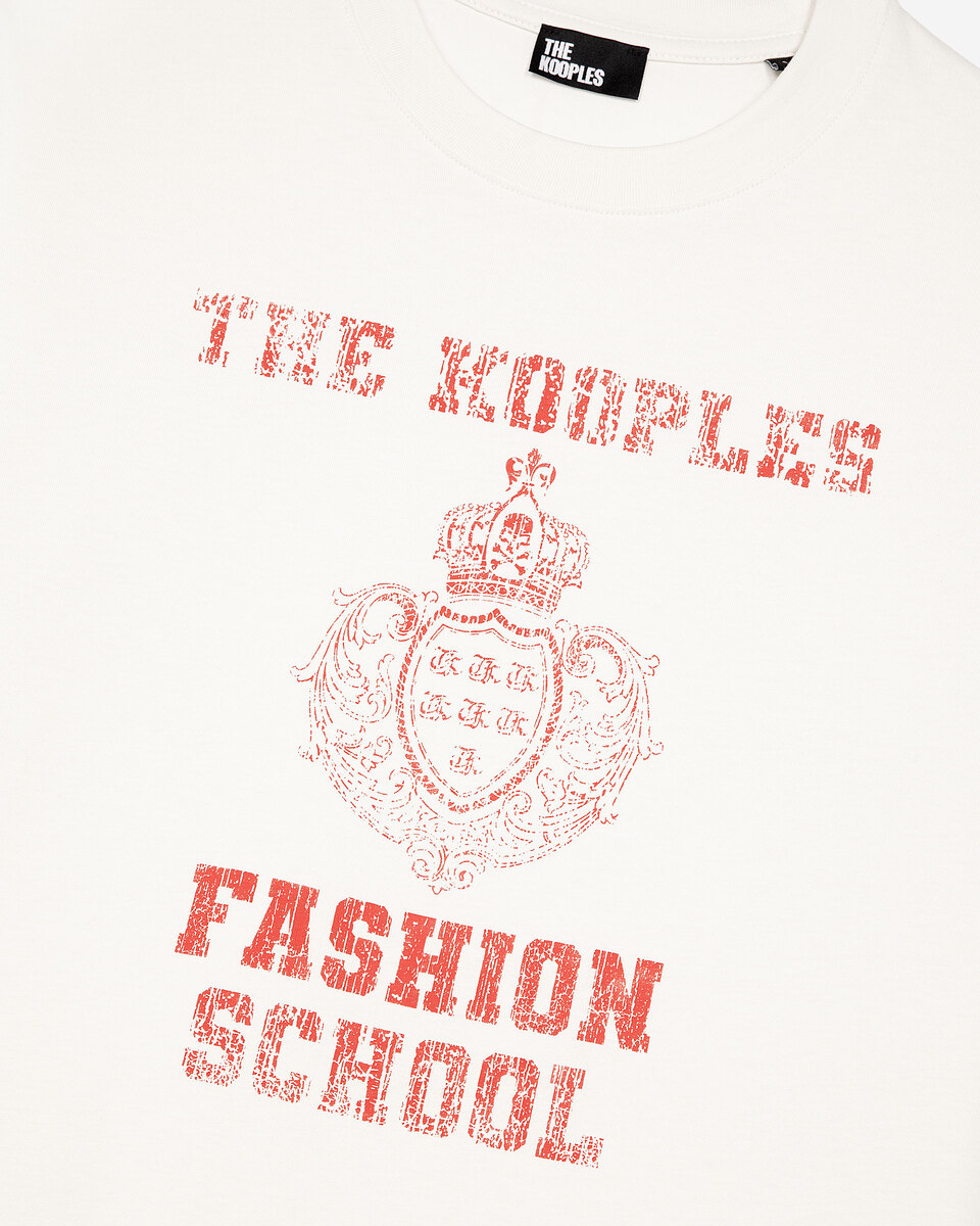 T-shirt with ecru screen print