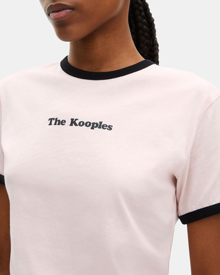 T-shirt with pale pink screen print