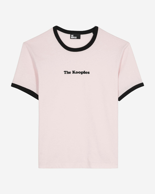 T-shirt with pale pink screen print