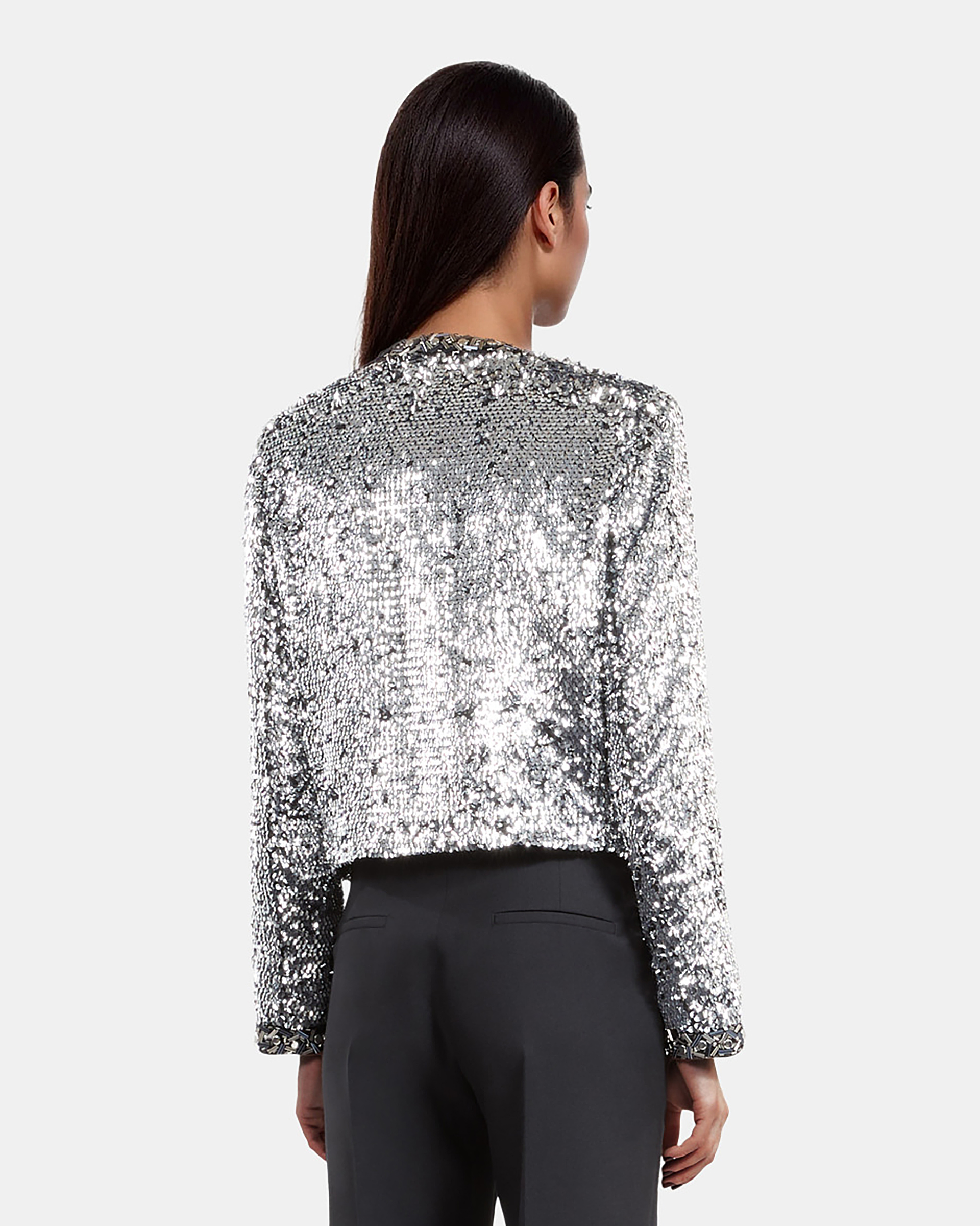 Sequin and silver pearl jacket