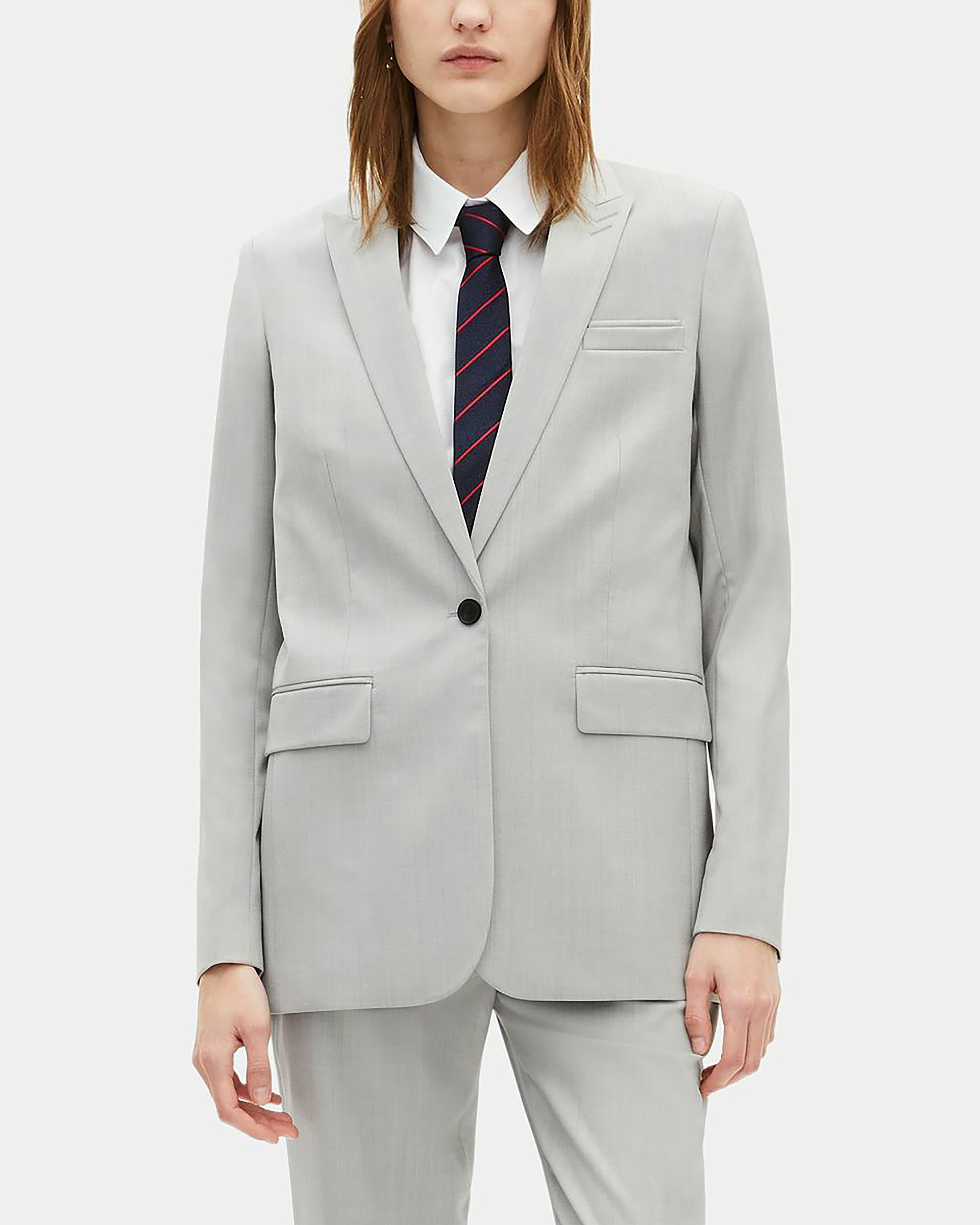 Grey single-breasted suit jacket
