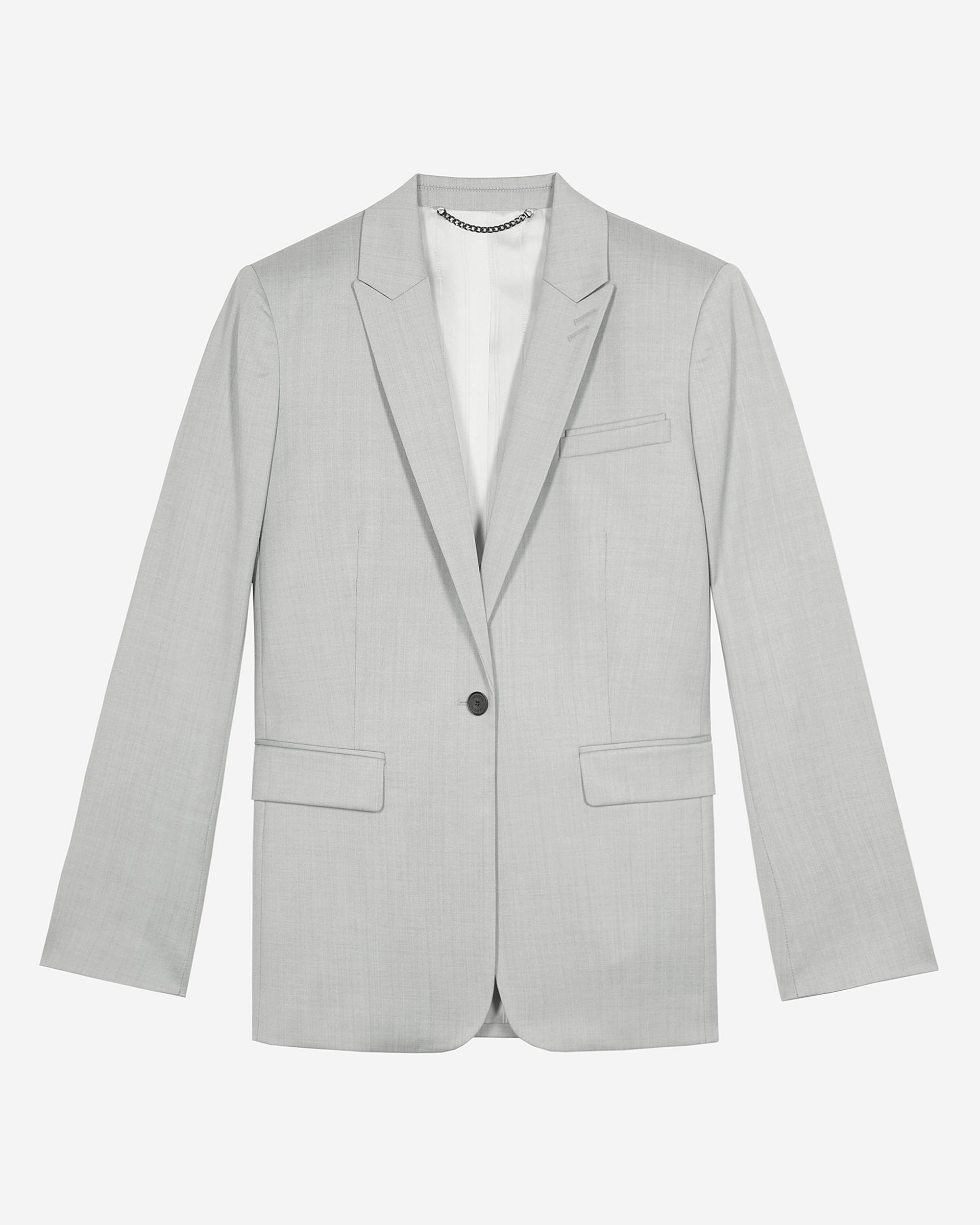 Grey single-breasted suit jacket
