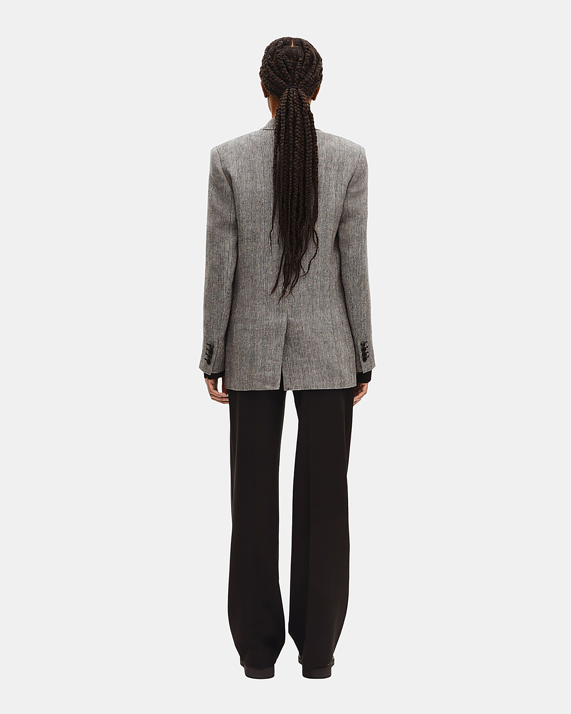 Grey wool and linen tailored jacket