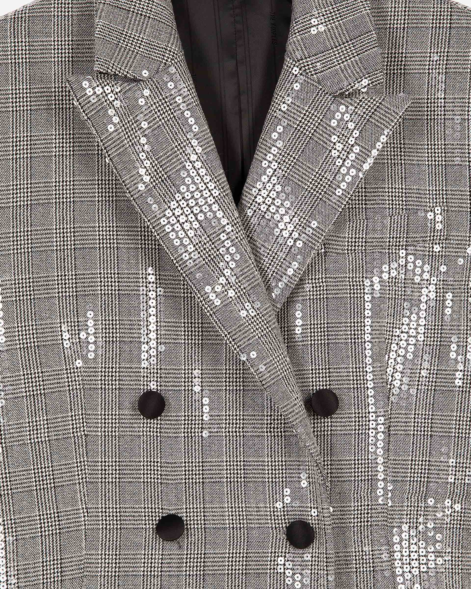 Prince of Wales sequin jacket, grey