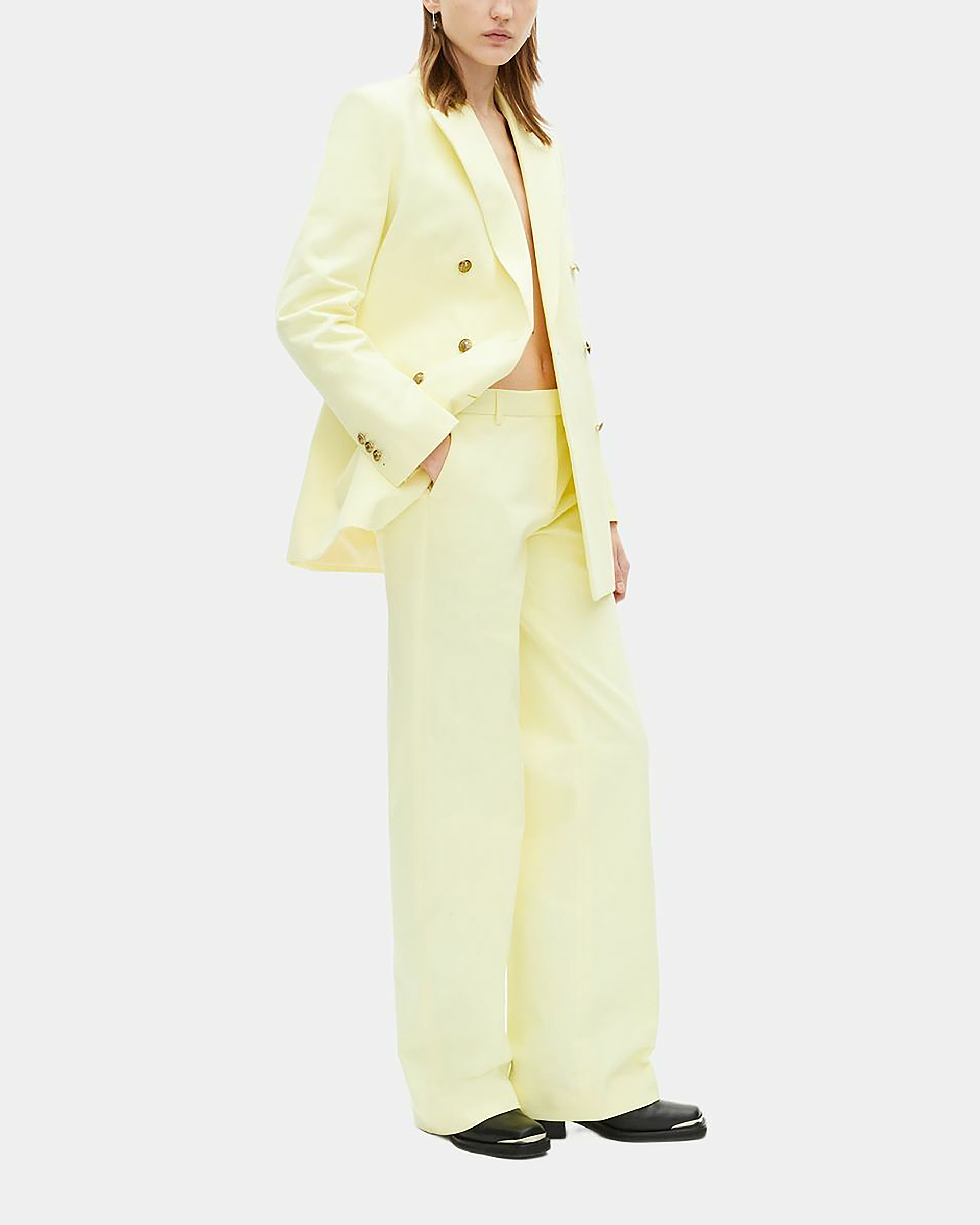 Yellow cotton suit jacket
