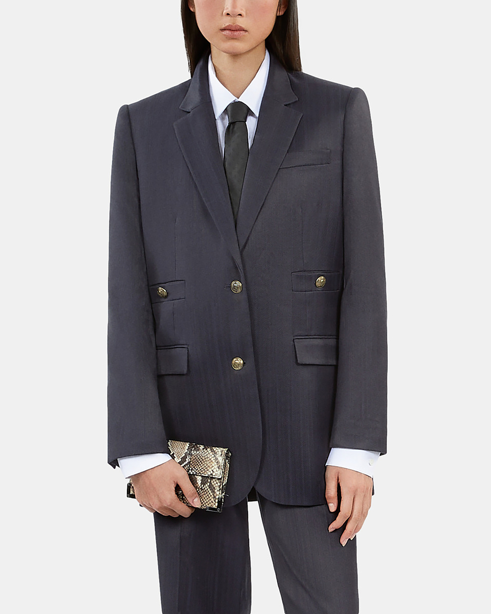 Navy blue suit jacket