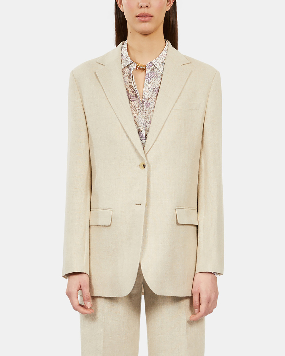 Ecru linen suit jacket