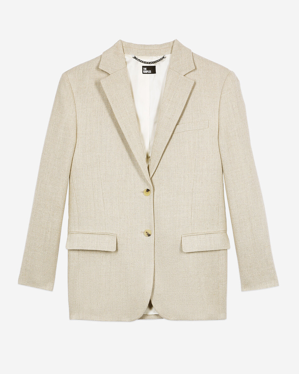 Ecru linen suit jacket