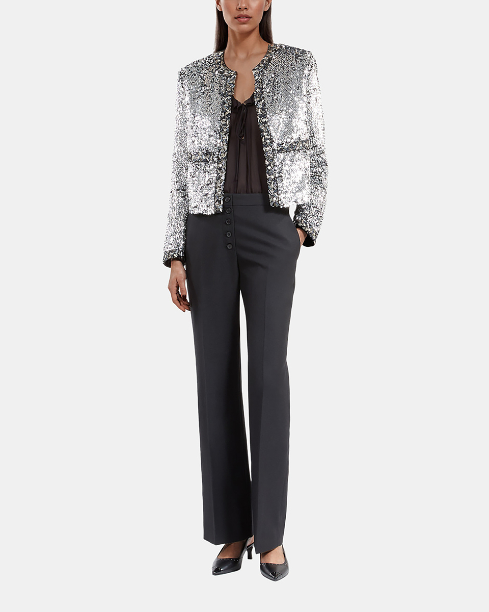 Sequin and silver pearl jacket