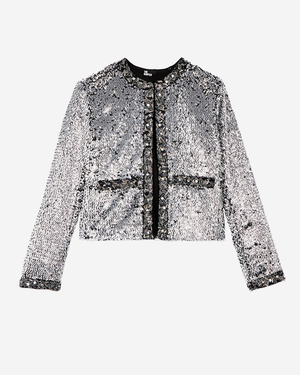 Sequin and silver pearl jacket