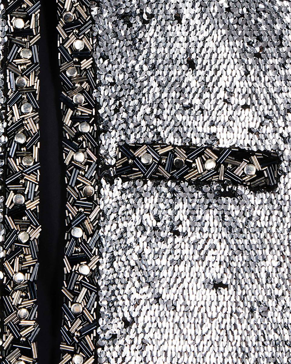Sequin and silver pearl jacket