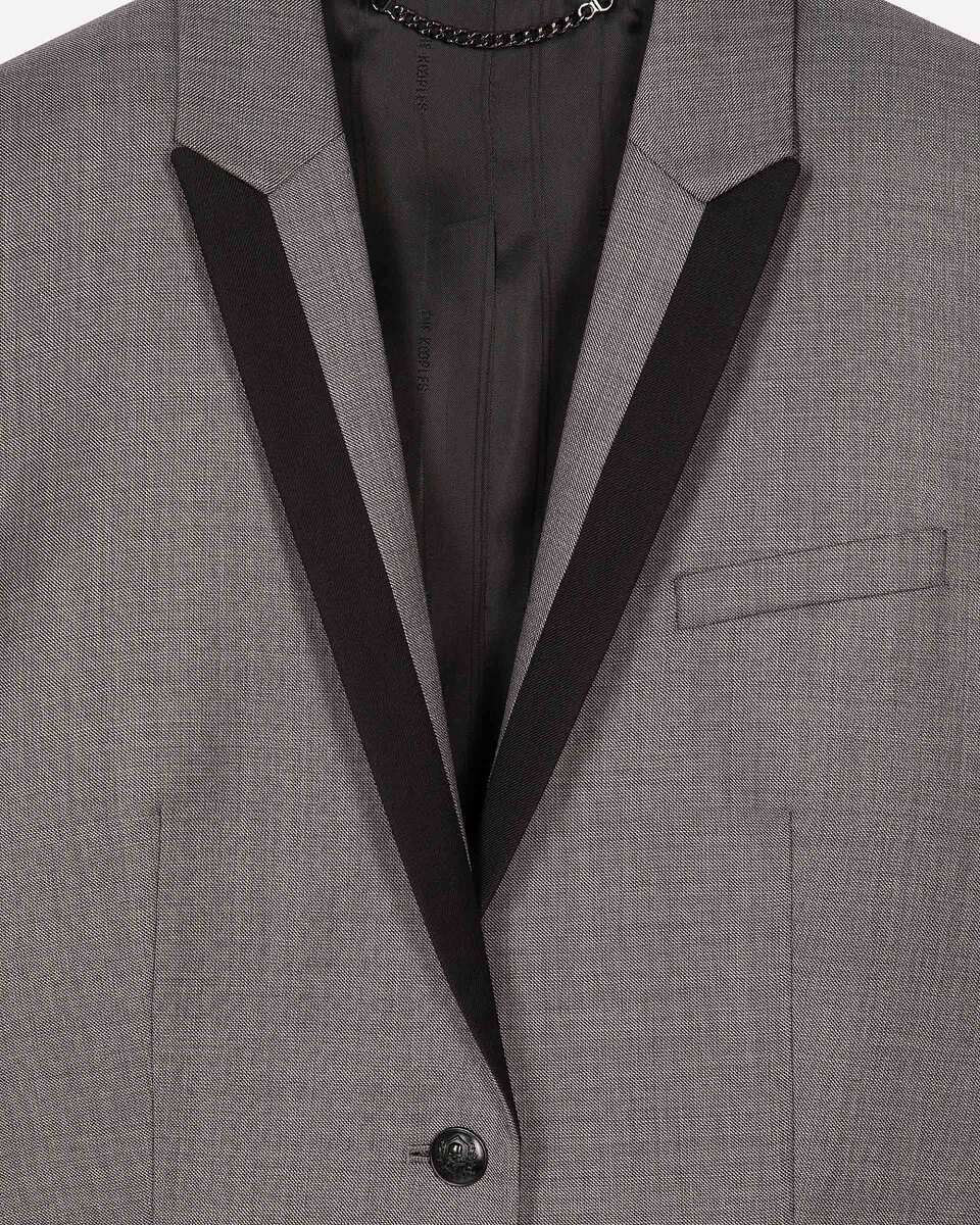 Grey straight suit jacket