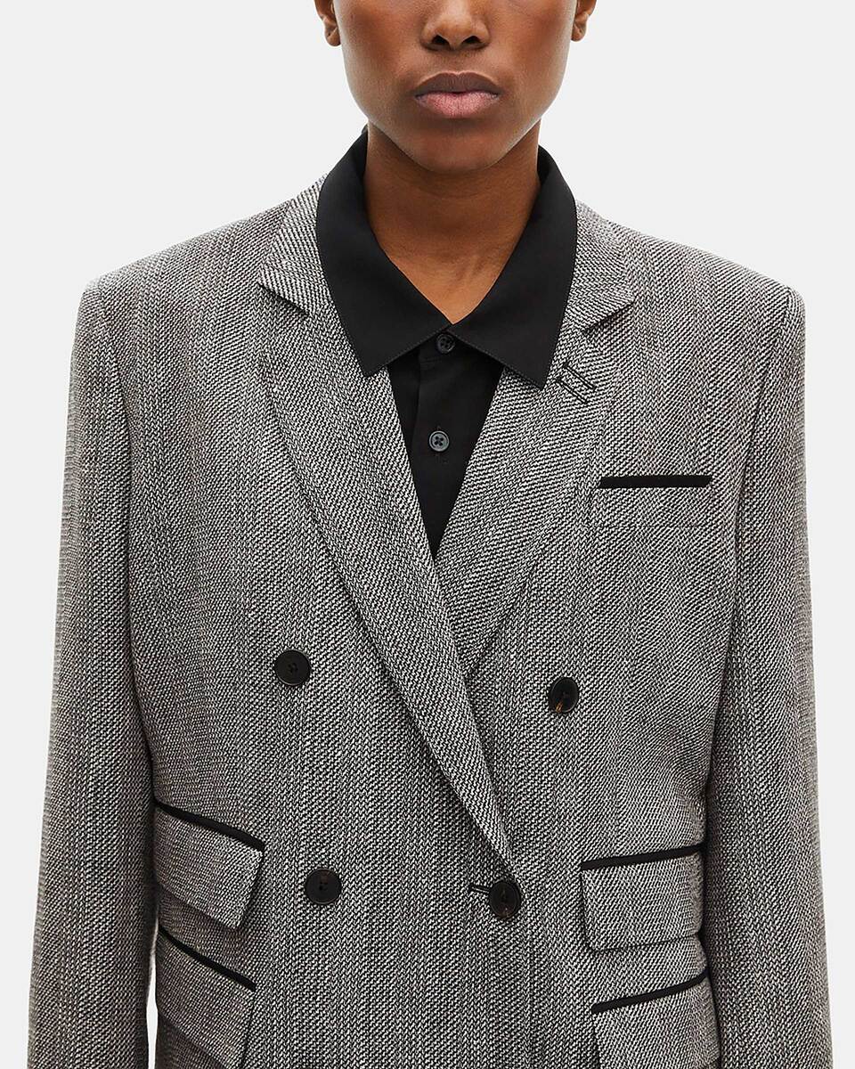 Grey wool and linen tailored jacket