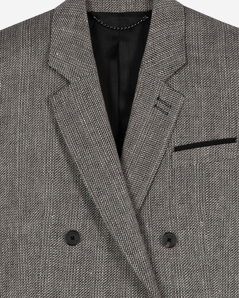 Grey wool and linen tailored jacket