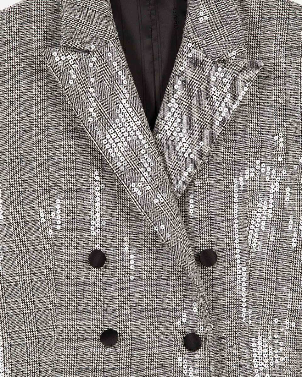 Prince of Wales sequin jacket, grey