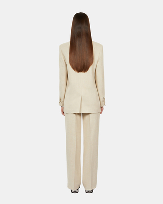 Ecru linen suit jacket