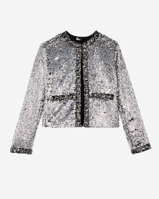 Sequin and silver pearl jacket
